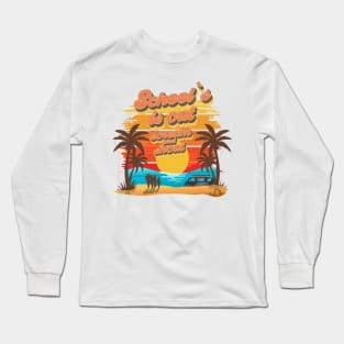 School is out scream and shout Retro quote groovy teacher vacation Long Sleeve T-Shirt